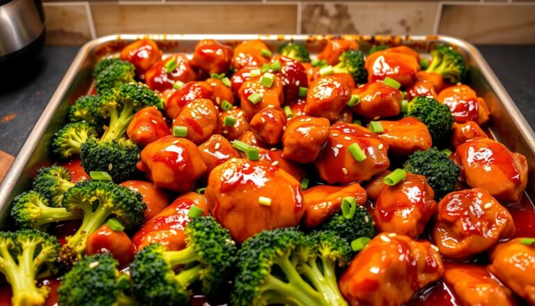 Sheet Pan General Tso's Chicken and Broccoli