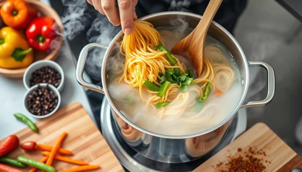 lo mein cooking process